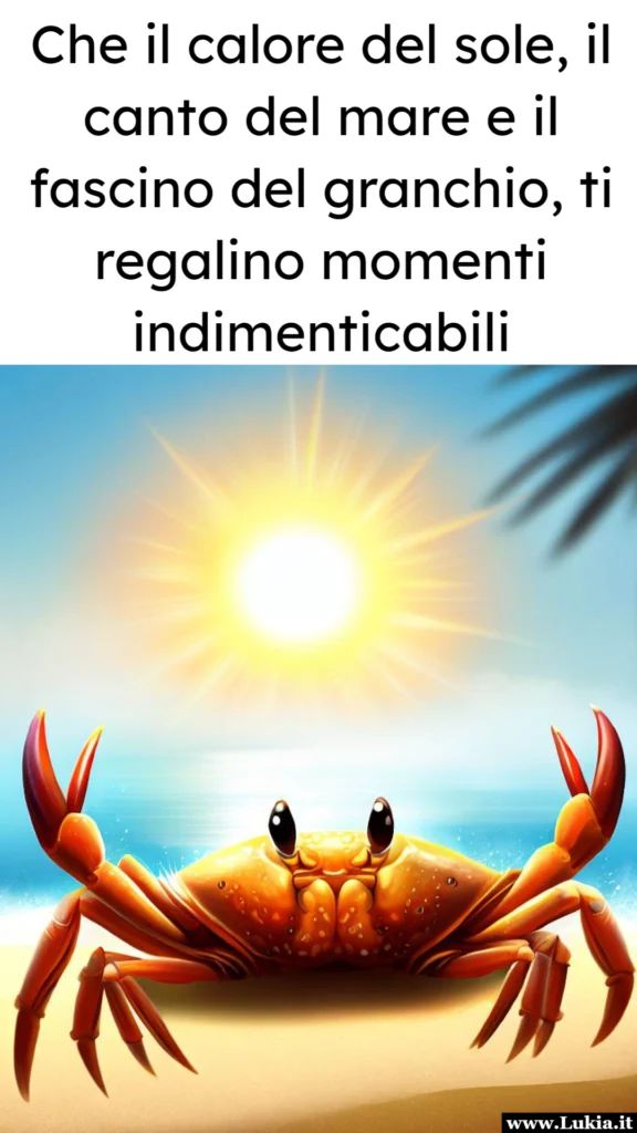 Buon ferragosto con granchio immagine da condividere