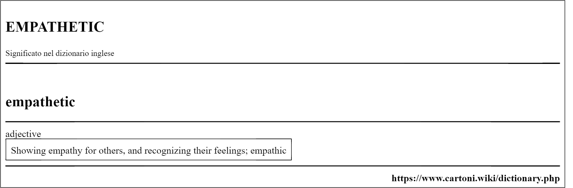 empathetic pronuncia e significato nel dizionario inglese