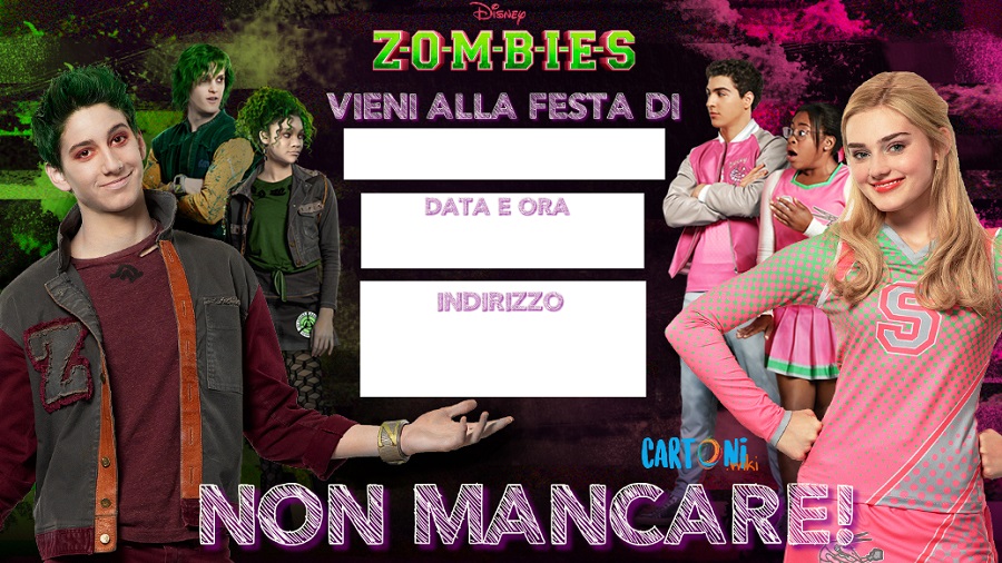 Disney Zombies Invito festa compleanno