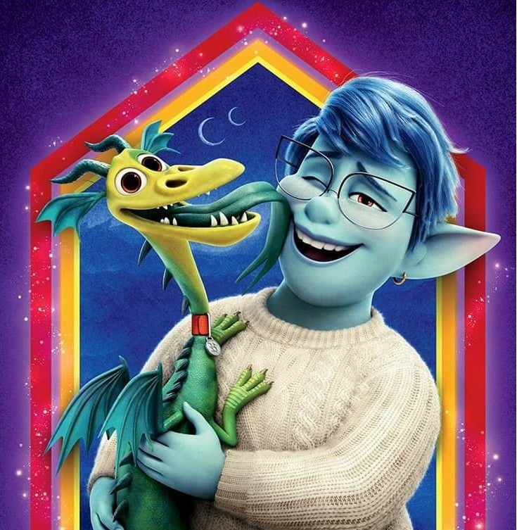 Onward Oltre la magia film di animazione cartoni animati Disney Poster personaggi protagonisti
