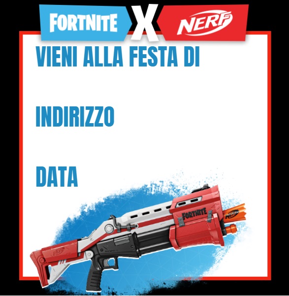 Invito compleanno Nerf Fortnite