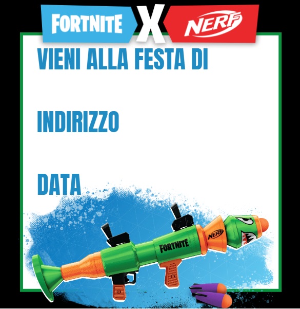 Inviti Da Stampare Nerf Fortnite Cartoni Animati