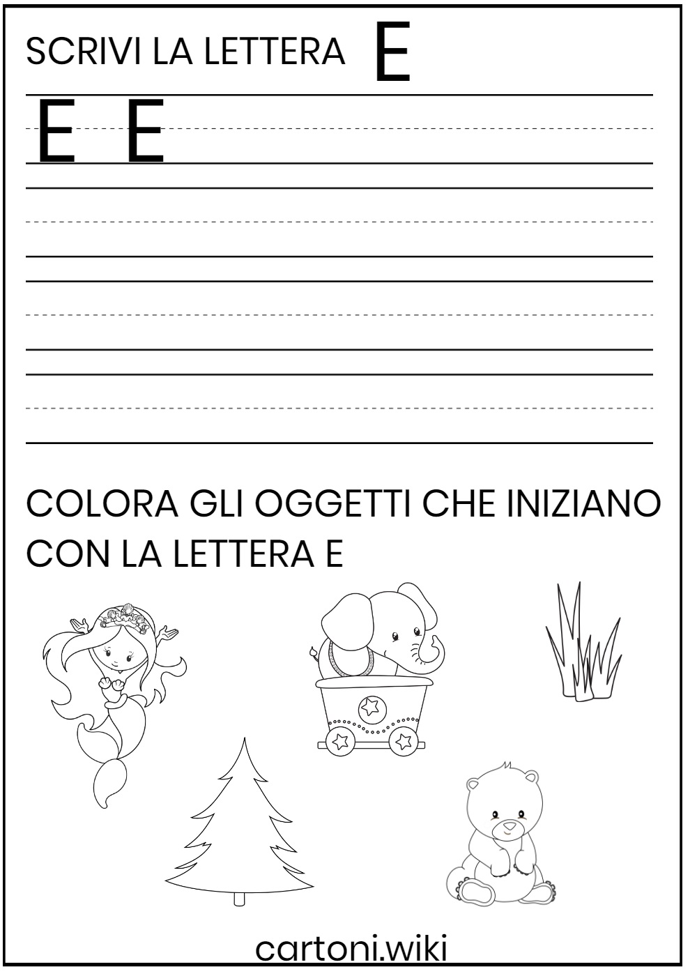 Esercizi lettera E stampatello