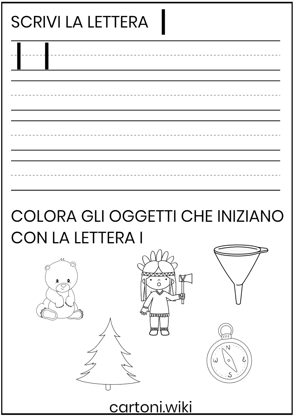 Esercizi lettera I stampatello