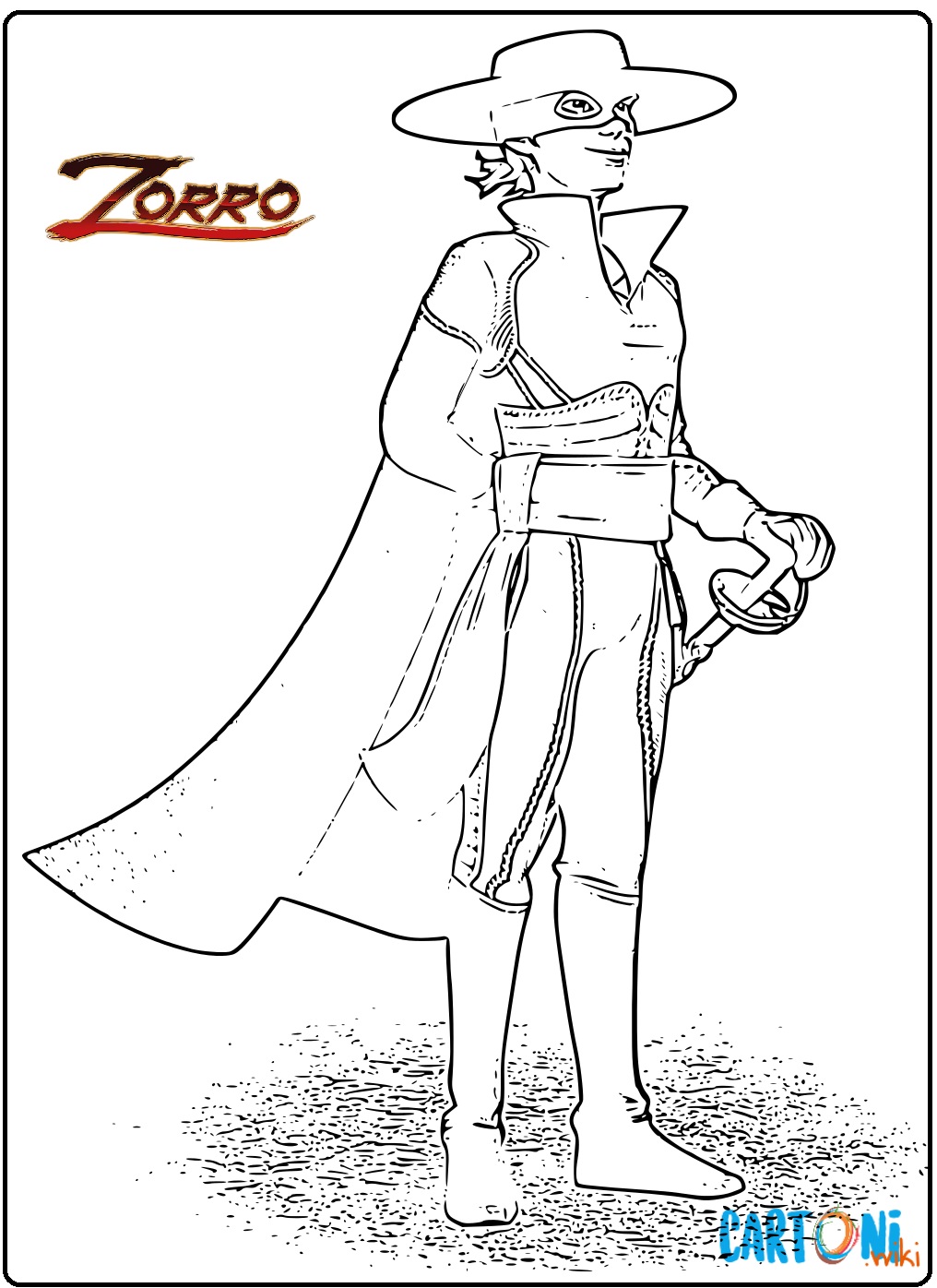 Zorro disegni da colorare