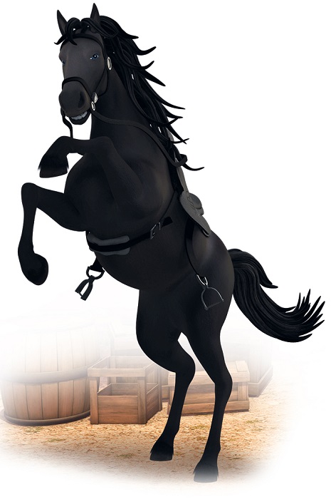 Le avventure di zorro cartone animato - personaggi Tornado stallone id Zorro - cavallo nero