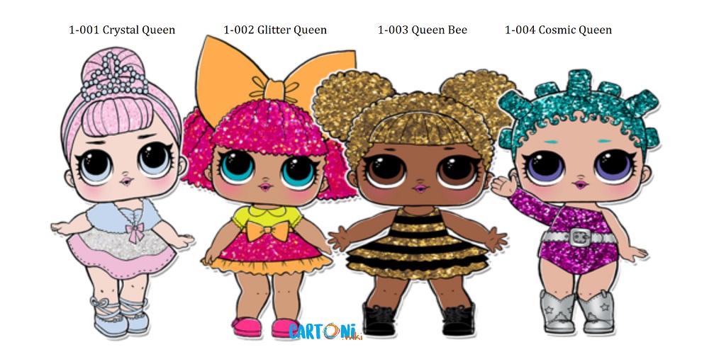 Lol Surprise Serie 1 The Glitterati  Crystal Queen, Glitter Queen, Queen Bee, Cosmic Queen