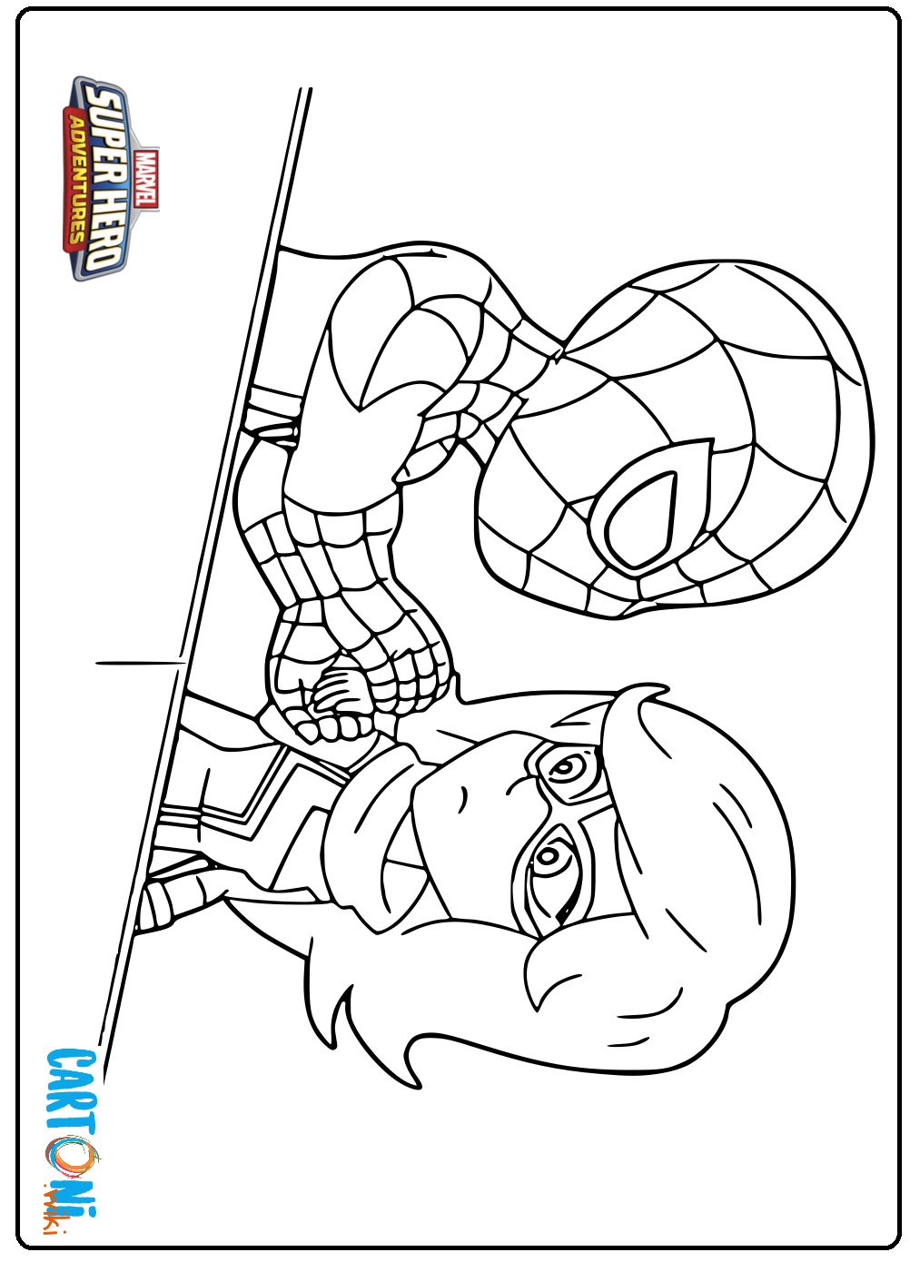 Disegno Spiderman e Miss Marvel 