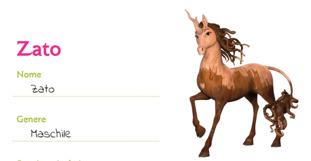 Mia and me cartoni animati unicorno Zato creature Centiopia