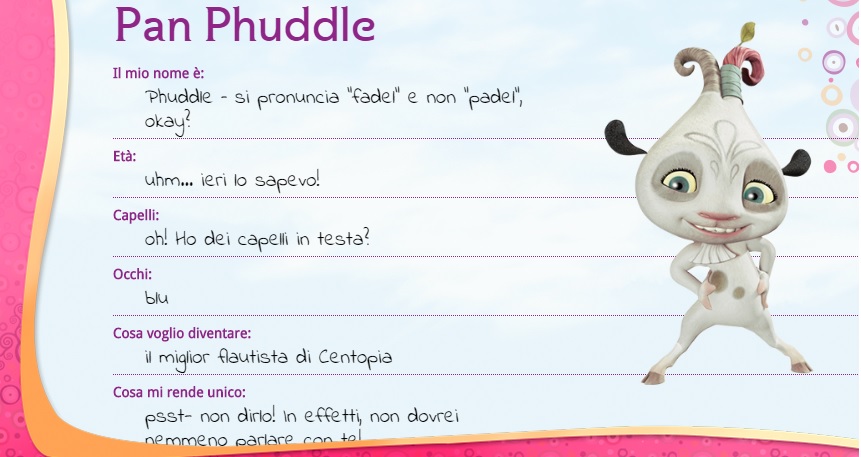 Mia and me personaggio Pan Puddle cartoni animati