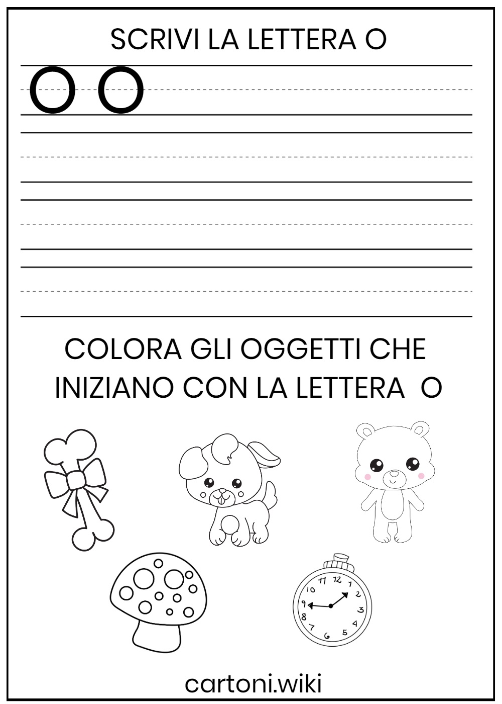 Esercizi lettera O stampatello