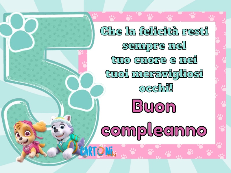 Buon compleanno 5 anni con i Paw PAtrol