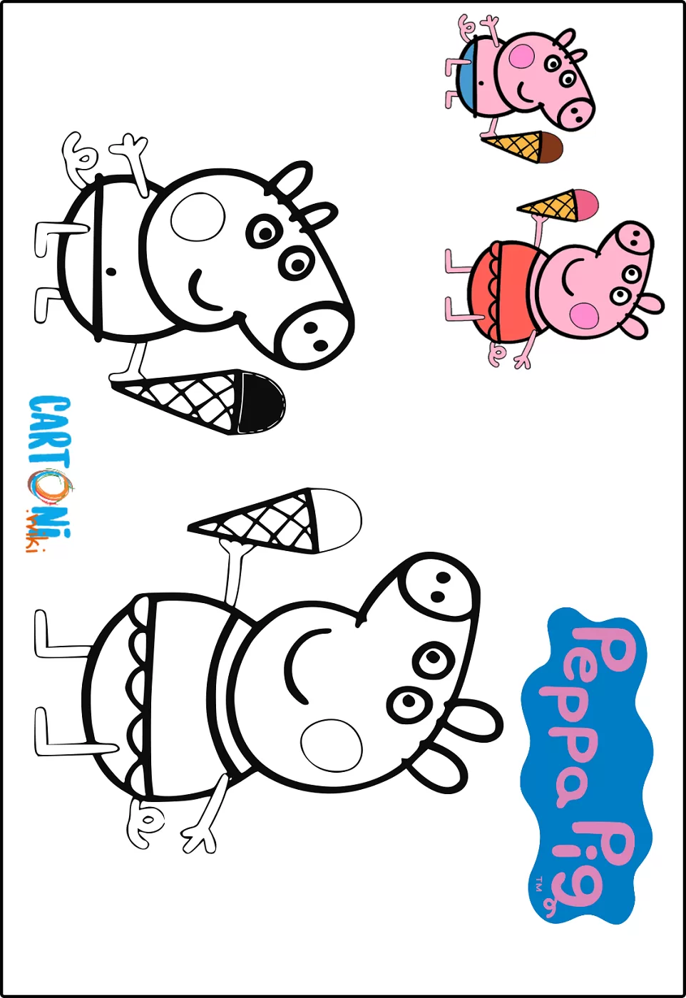 Stampa e colora Peppa Pig