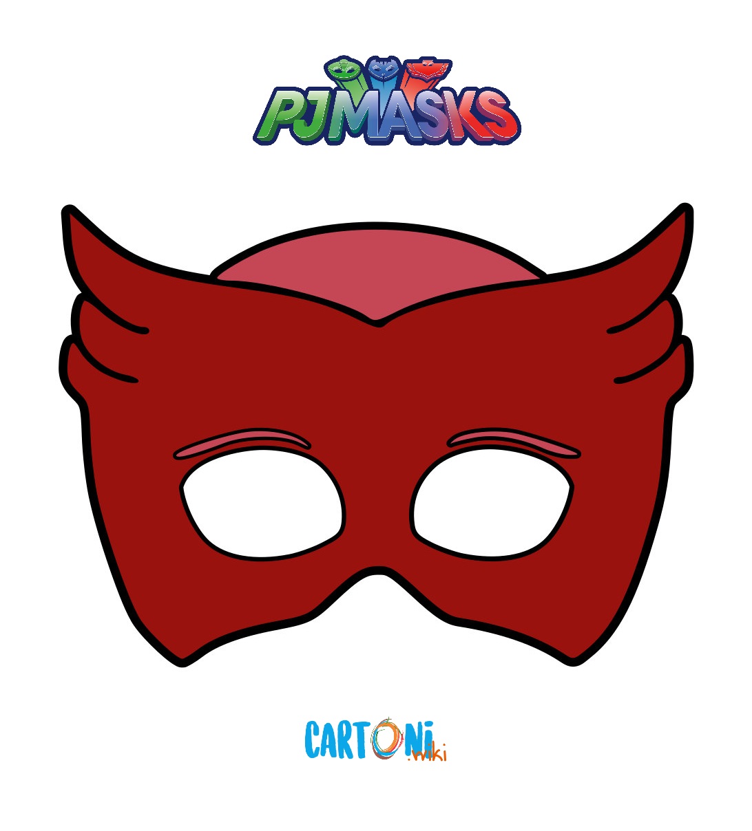 Pj Masks - Stampa la maschera di Gufetta