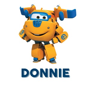 Super Wings Donnie aereo giallo cartone animato