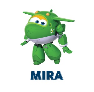 Super Wings Mira aereo verde personaggio cartone animato