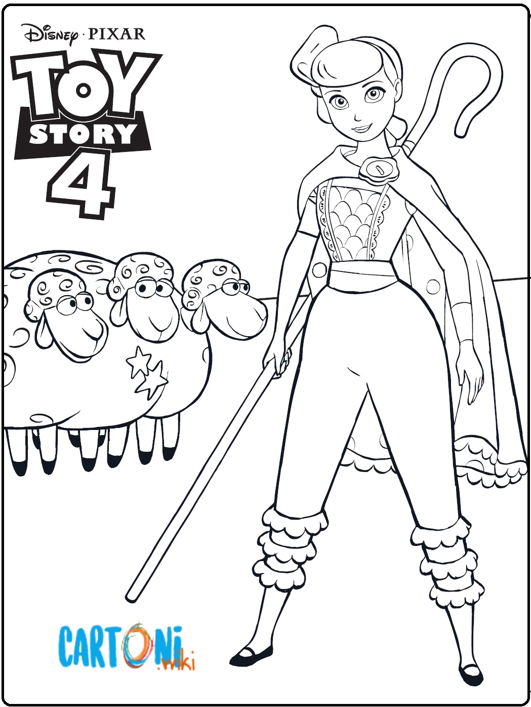 Toy Story 4 - Disegno Bo Peep da stampare e colorare