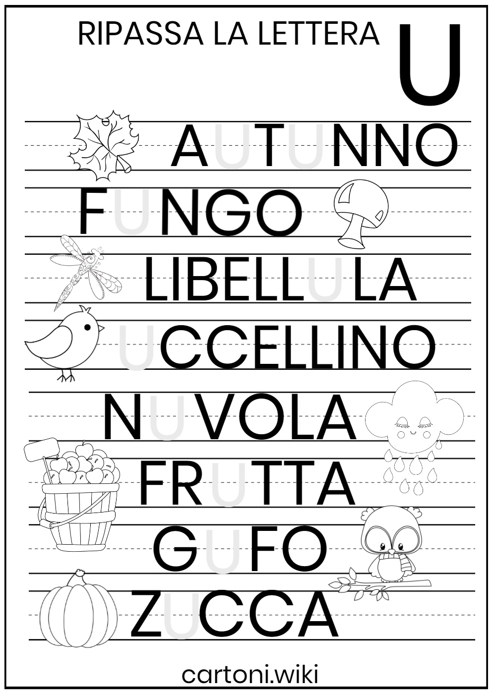 Scrivi la lettera O in stampatello