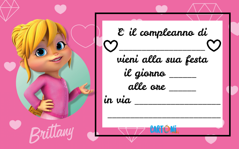 Invito compleanno Brittany di Alvin and The Chipmunks