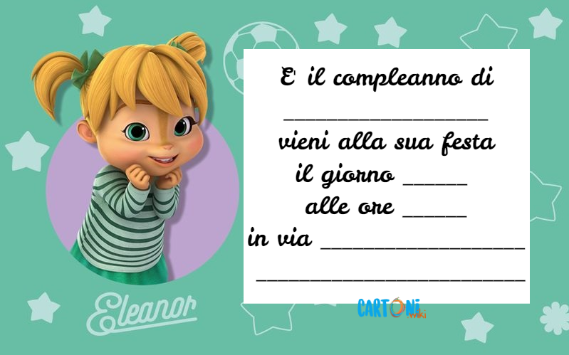 Invito compleanno Eleonor di Alvin and The Chipmunks