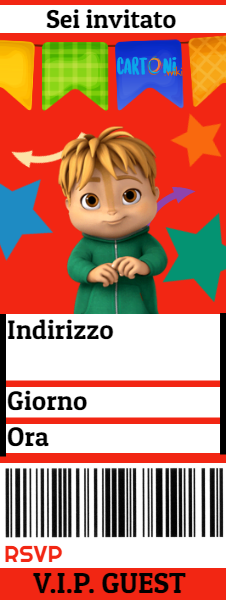 Theodore inviti feste di compleanno Alvin e i Chipmunks