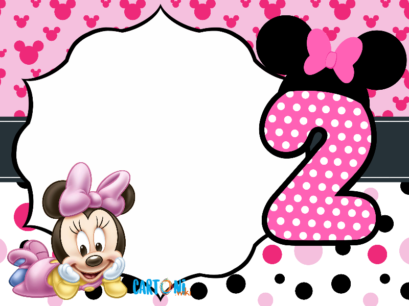 Biglietto auguri Minnie secondo compleanno