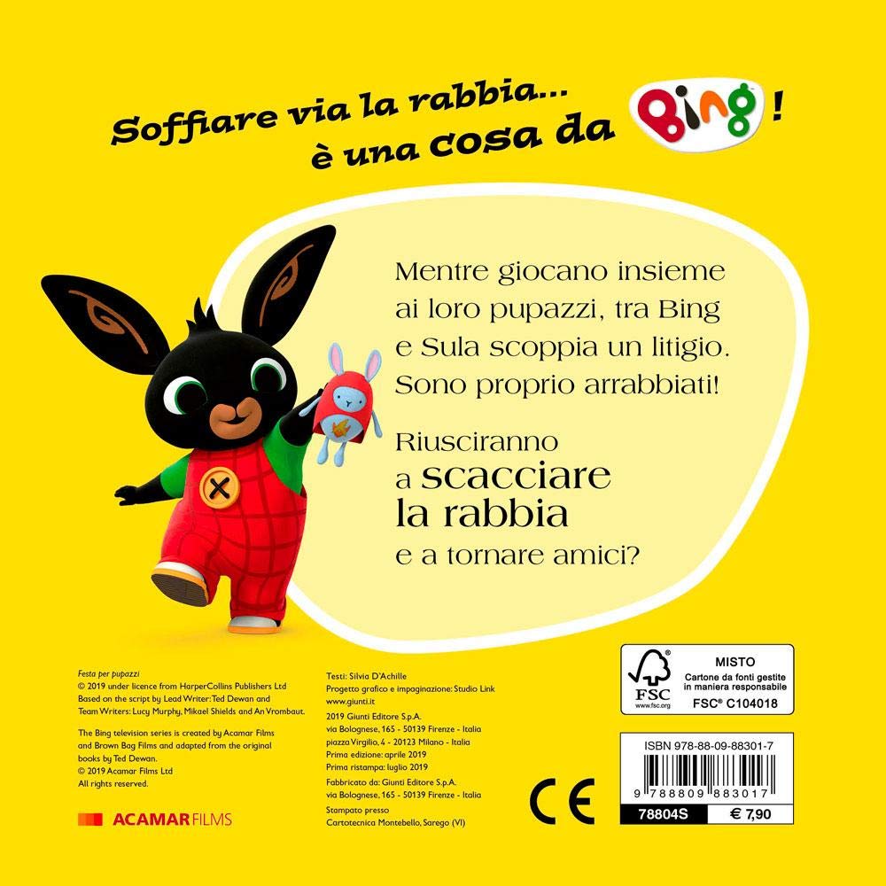 FEsta per pupazzi - Bing coniglio libri del cartone animato prescolare del coniglietto bing 