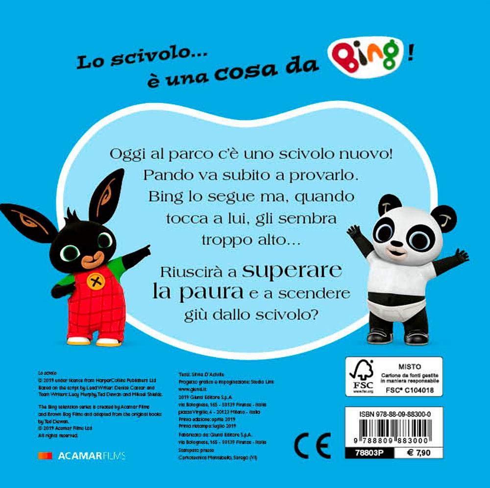 Lo Scivolo fronte libro - Bing coniglio libri del cartone animato prescolare del coniglietto bing 