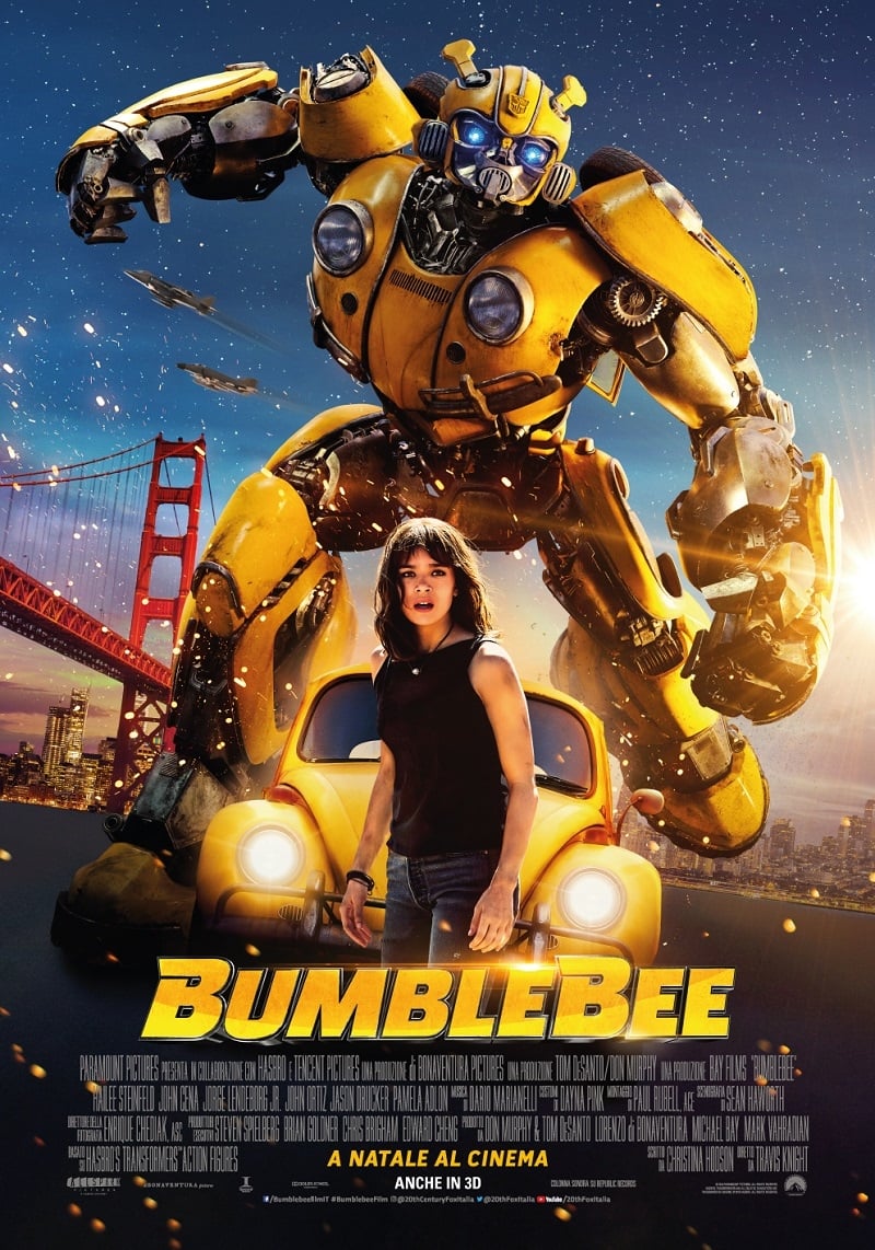 bumblebee poster del film transformers giallo paramount hasbro 