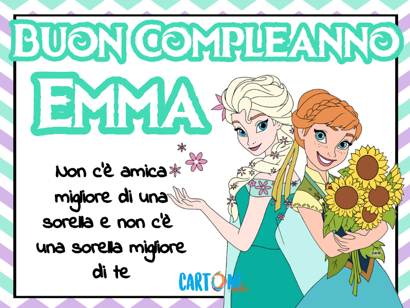 A Mia Sorella Emma Auguro Buon Compleanno Cartoni Animati