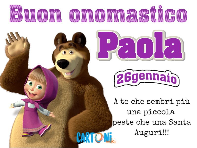 Buon Onomastico Paola Auguri Cartoni Animati