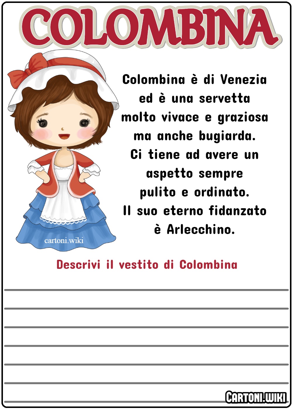 Descrivi il vestito di Colombina