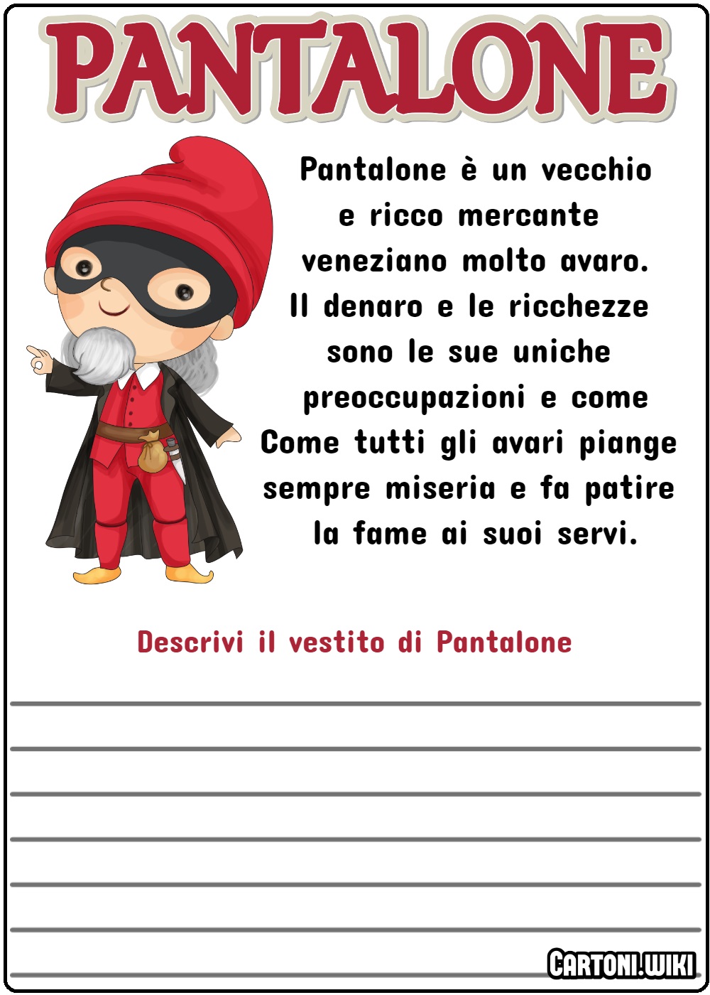 Descrivi il vestito di Pantalone