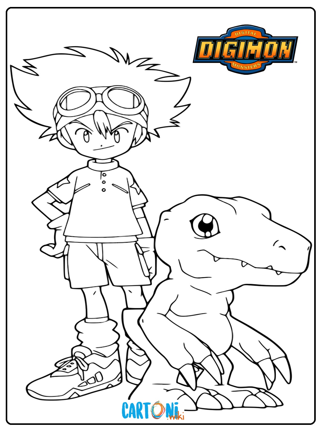 Disegni Digimon Colora Tay Kamiya e Agumon