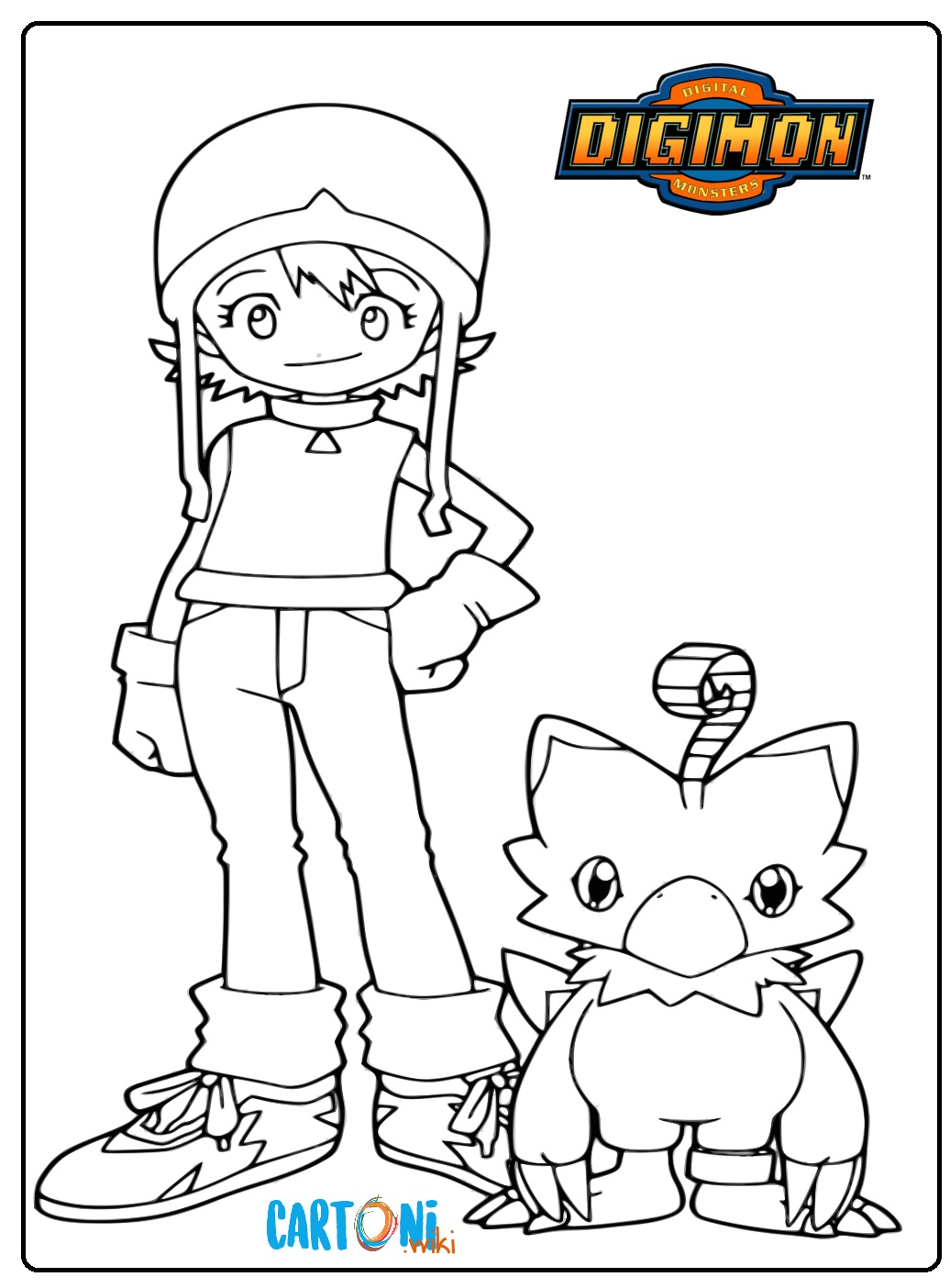 Disegni Digimon Colora Sora e Bijomon