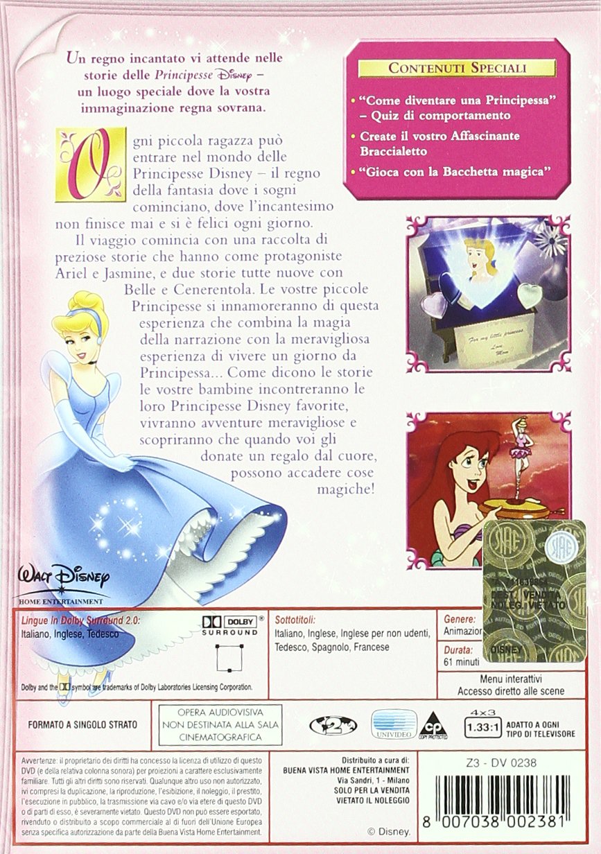 Principesse Disney film cartoni animati Storie di Principesse vol.1 cover dvd film di animazione Disney Home Video
