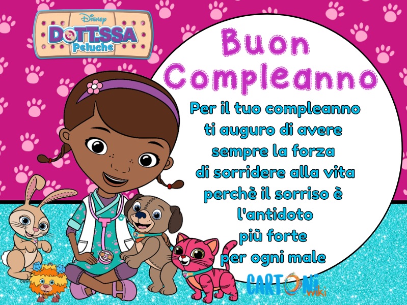 Biglietto auguri compleanno Dottoressa Peluche