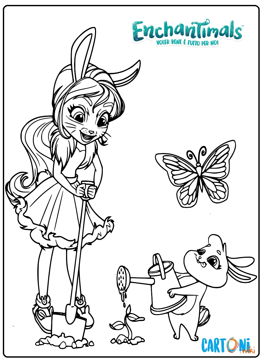 Enchantimals Bree Bunny e  Twist disegno da coloarae