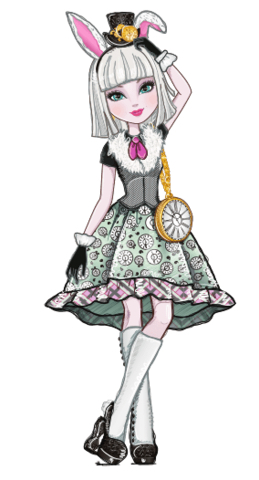 Ever After High Bunny Blanc personaggio cartone animato reale figlia del coniglio bianco in alice nel paese delle meraviglie