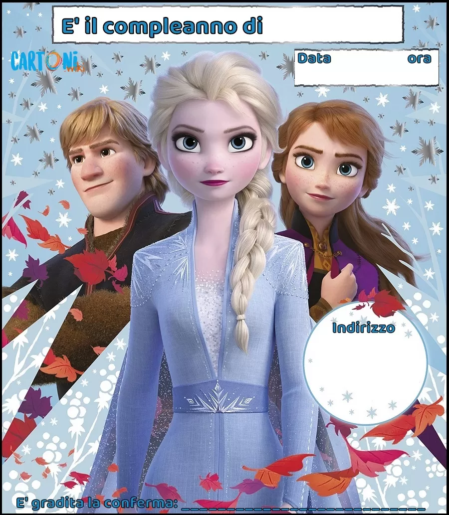 Frozen 2 inviti festa compleanno da stampare gratis