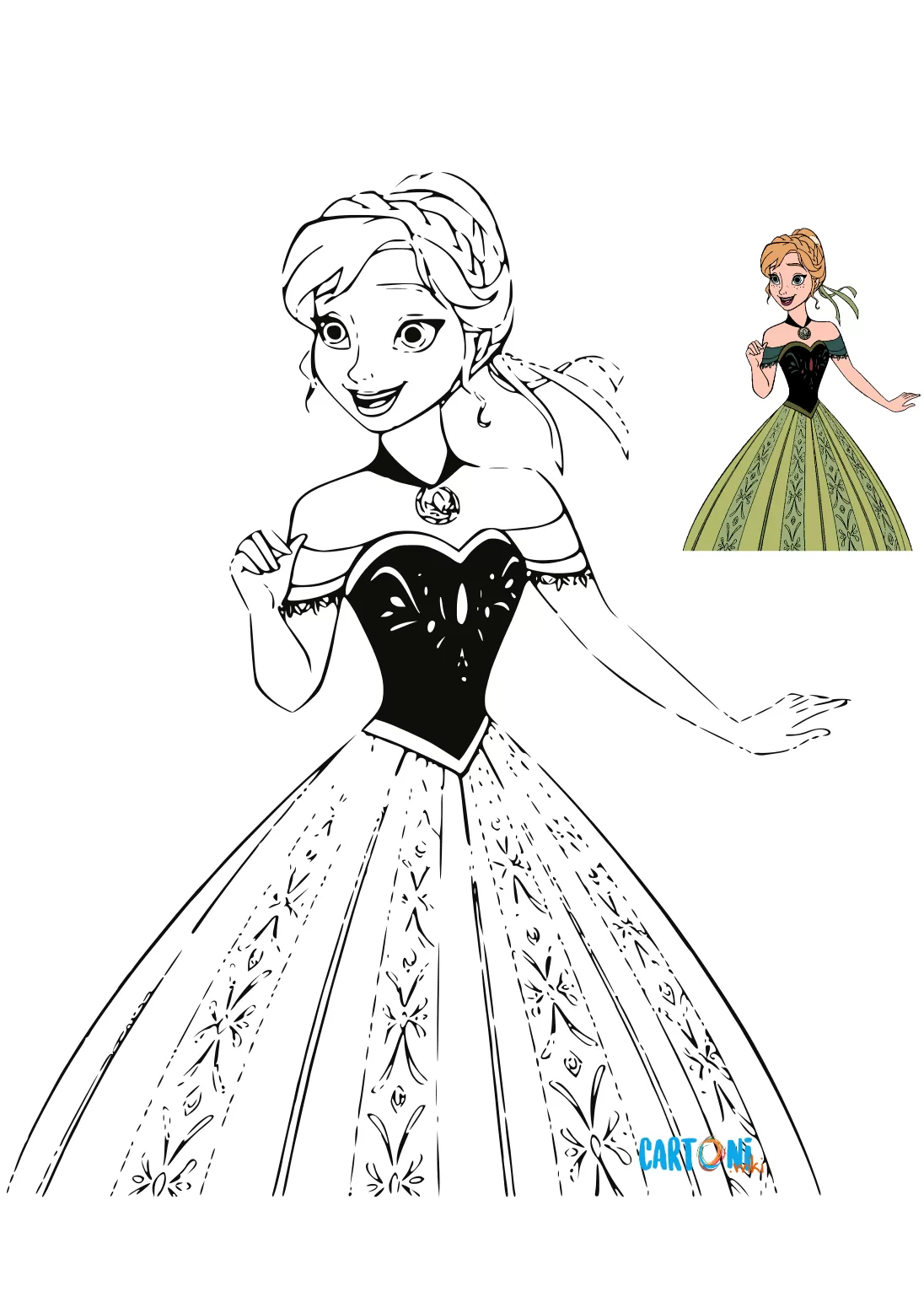 Frozen Disegno di Anna da colorare