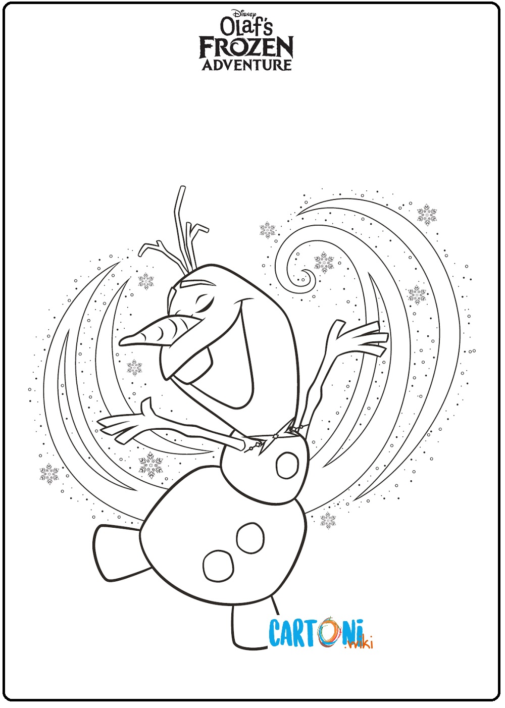 Olaf disegno da stampare e colorare Frozen