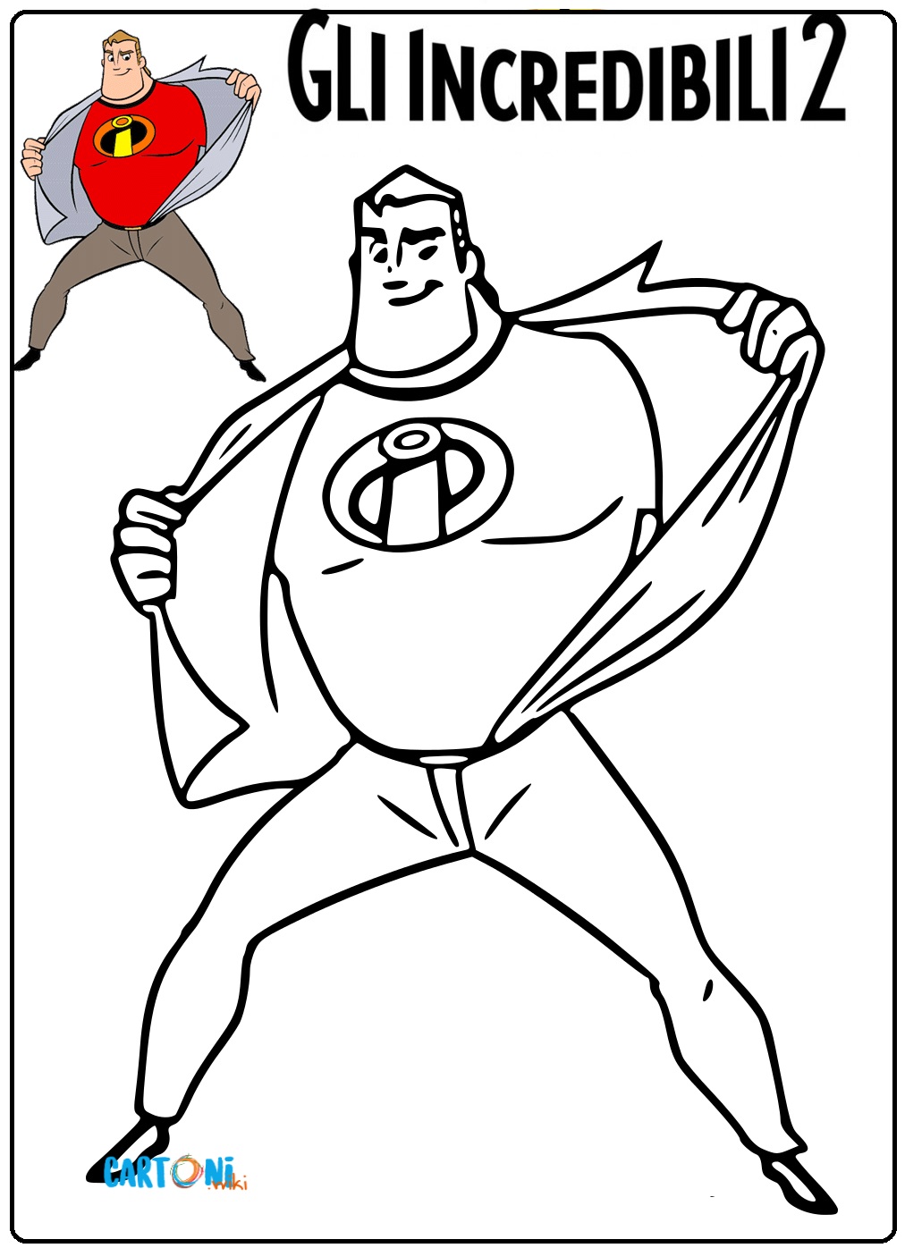 Gli incredibili da colorare disegno di Mr. Incredibles