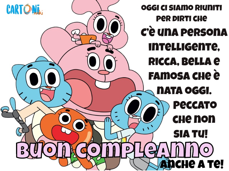 Buon Compleanno Divertente Con Gumball Cartoni Animati