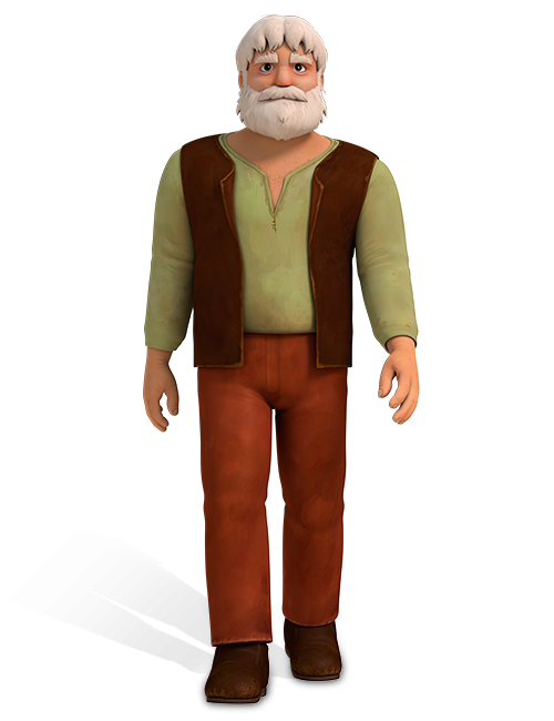 Hedi - personaggi - Nonno - cartone animato - 3d - Rai Yoyo - la bambina sui monti - cartoni animati
