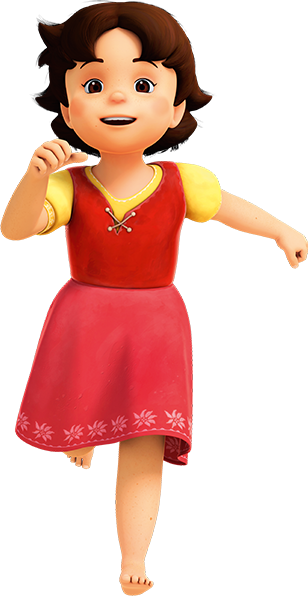 Hedi - personaggio - cartone animato - 3d - Rai Yoyo - la bambina sui monti - cartoni animati