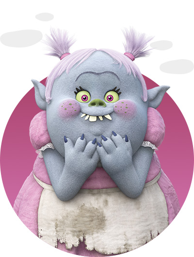 trolls dreamworks cartoni animati personaggi film danimazione personaggio Brigida dei Bergens Bridget