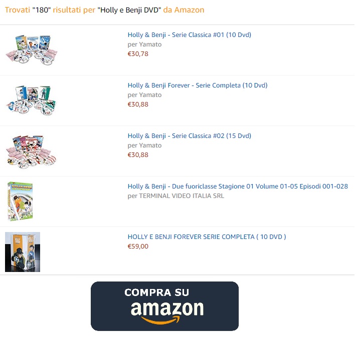 Holly e Benji tutti i dvd delle diverse serie su amazon acquista online anime cartoni animati calcio