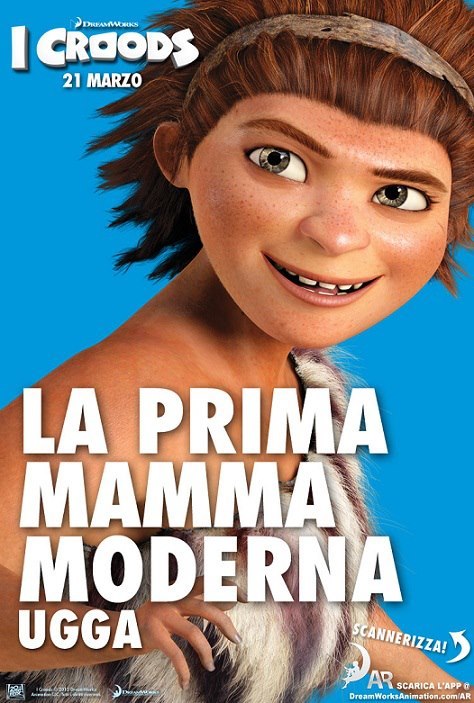 I Croods posters del film di animazione DreamWorks con i persoanggi - LA prima mamma moderna Ugga