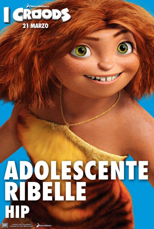 I Croods posters del film di animazione DreamWorks con i persoanggi - Adolescente Ribelle Hip